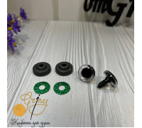 Глазки для игрушек с заглушками 18 мм №3 зеленый
