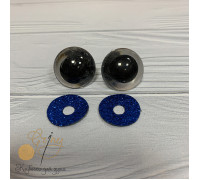 Глазки- блестки 12 мм синие