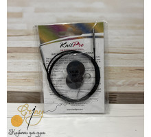 Knit Pro Тросики 100 см Black Silver