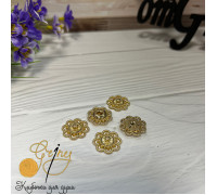 Кнопки декоративные цветок 21 мм золото