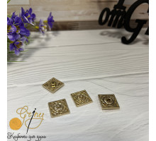Кнопки декоративные квадрат 21 мм золото
