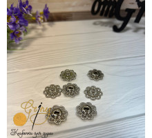Кнопки декоративные цветок 21 мм никель